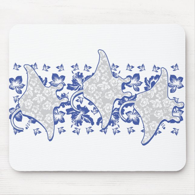 Schwimmen-Floral-Mantas Mousepad (Vorne)