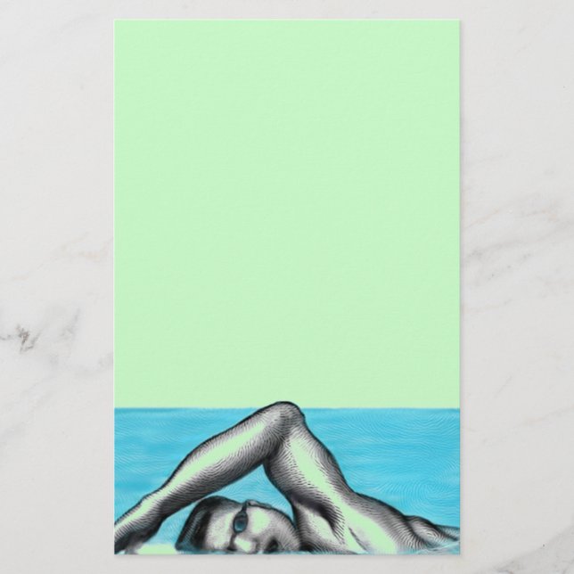 Schwimmen Freestyle Schwimmer Stationierung Briefpapier (Vorderseite)