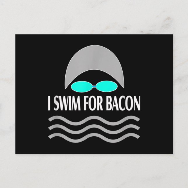 Schwimmen für Bacon Retro Schwimmer Postkarte (Vorderseite)