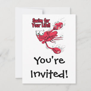 schwimmen für dein Leben ängstliche Krabbe Einladung