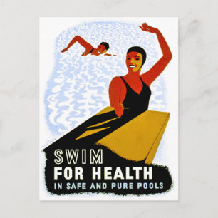 Schwimmen für Gesundheit in sicheren und reinen Sc Postkarte