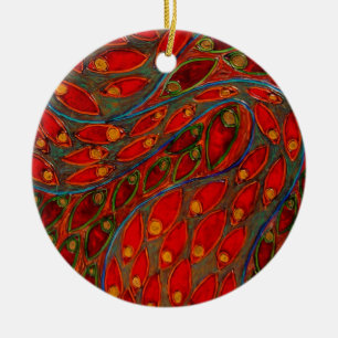 "Schwimmen-Gedanken" (Malerei) Keramikornament