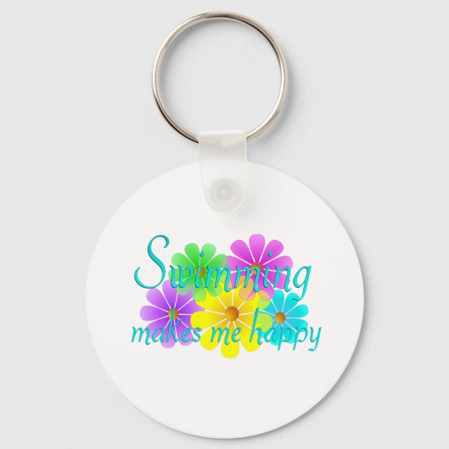Schwimmen Glückliche Blume Schlüsselanhänger (Vorderseite)