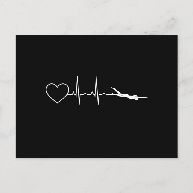 Schwimmen - Herzschlag Postkarte (Vorderseite)