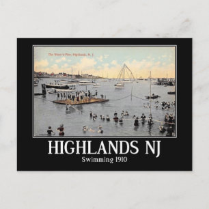 Schwimmen, Highlands, New Jersey, 1910 Vintage Postkarte