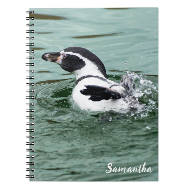 Schwimmen Humboldt Pinguin Spiral Notebook Notizblock (Vorderseite)