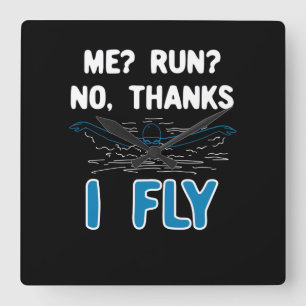 Schwimmen - Ich fliege Quadratische Wanduhr