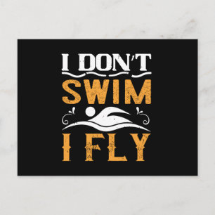 Schwimmen - Ich schwimme nicht, ich fliege Postkarte