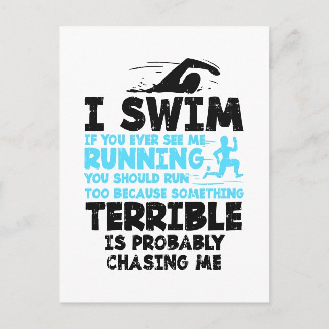 Schwimmen - ich schwimme postkarte (Vorderseite)