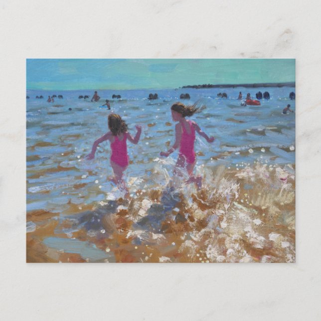 Schwimmen im Meer Clacton. 2014 Postkarte (Vorderseite)
