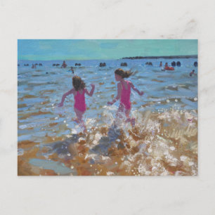 Schwimmen im Meer Clacton. 2014 Postkarte