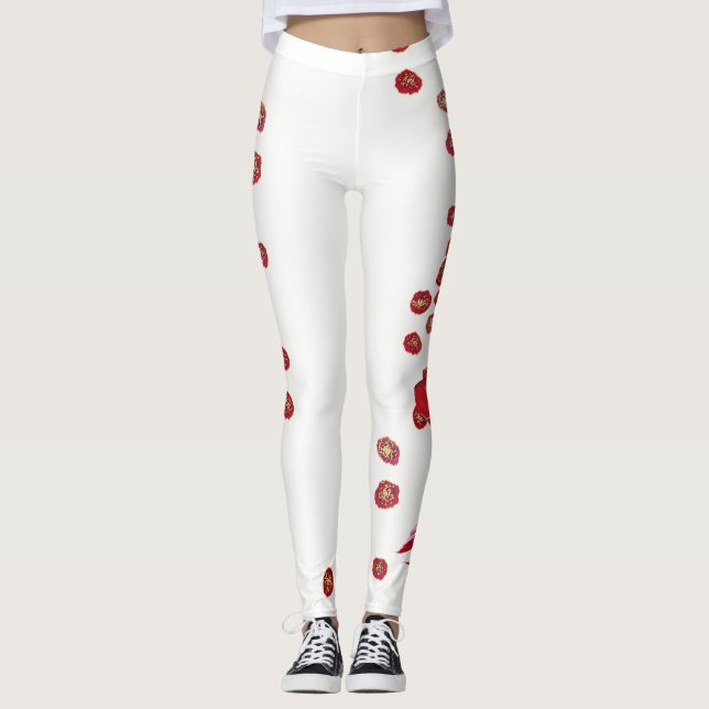 Schwimmen im Rot Leggings (Vorderseite)