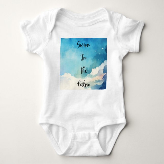 Schwimmen in der Ruhe Baby Strampler (Vorderseite)