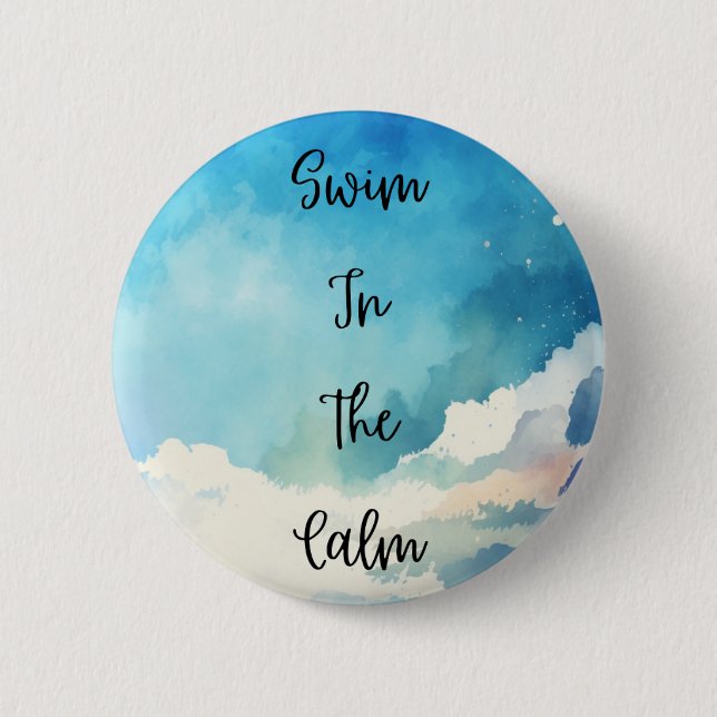 Schwimmen in der Ruhe Button (Vorderseite)