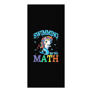 Schwimmen in Mathe Unicorn Meerjungfrau T - Shirt Werbekarte
