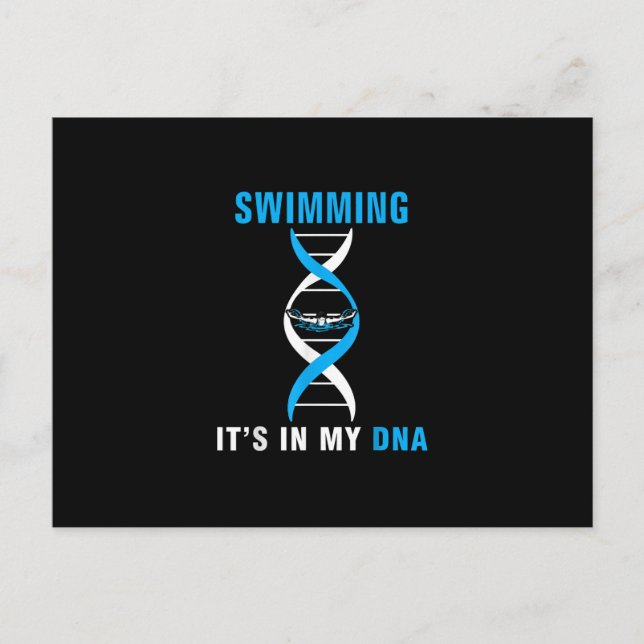 Schwimmen in meiner DNA Funny SwimerSchwimmen Cool Ankündigungspostkarte (Vorderseite)