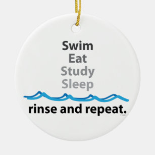 Schwimmen isst Studien-Schlaf Keramikornament