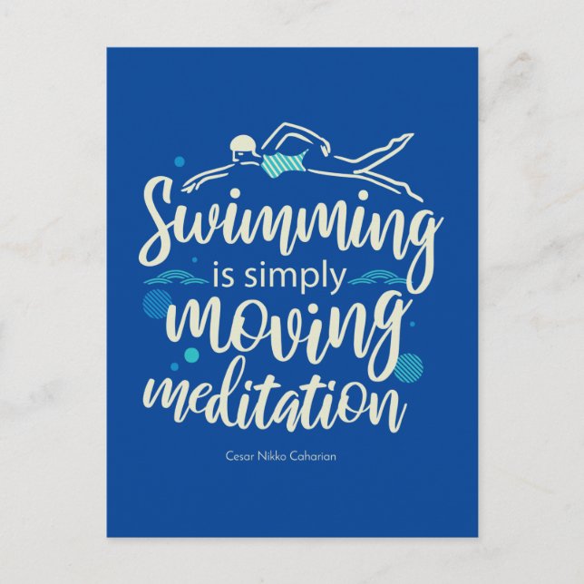 Schwimmen ist einfach bewegende Meditation Postkarte (Vorderseite)