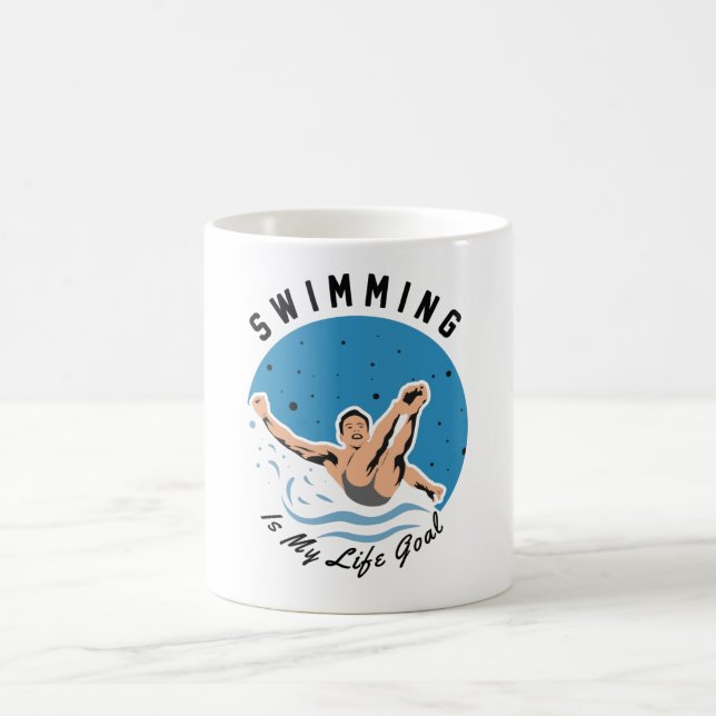 Schwimmen ist mein Lebensziel Kaffeetasse (Mittel)