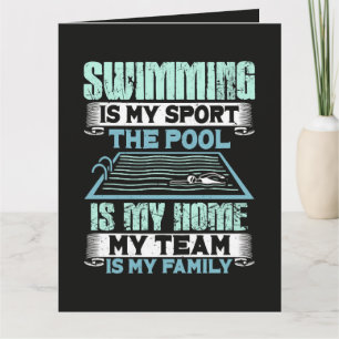 Schwimmen ist mein Sport Das Becken ist mein Zuhau Dankeskarte