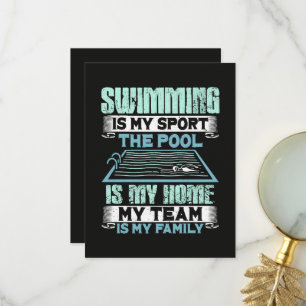 Schwimmen ist mein Sport Das Becken ist mein Zuhau Dankeskarte