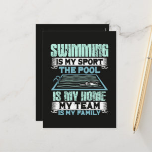 Schwimmen ist mein Sport Das Becken ist mein Zuhau Feiertagspostkarte
