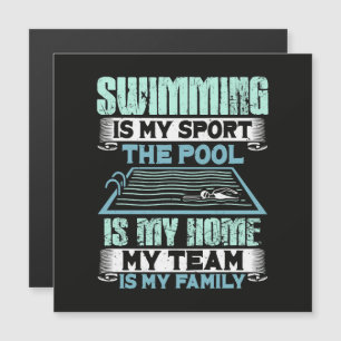 Schwimmen ist mein Sport Das Becken ist mein Zuhau Magnetkarte