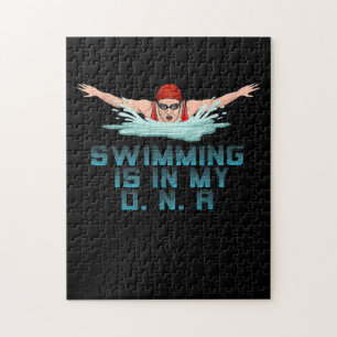 Schwimmen ist meine DNA Schwimmliebhaber Lustiger  Puzzle