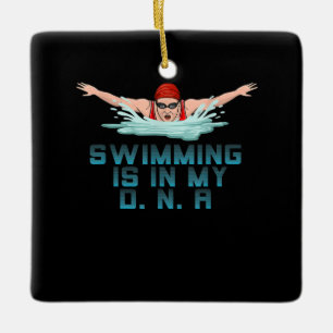 Schwimmen ist meine DNA, wenn ich über dem Funny S Keramikornament