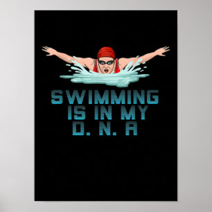 Schwimmen ist meine DNA, wenn ich über dem Funny S Poster