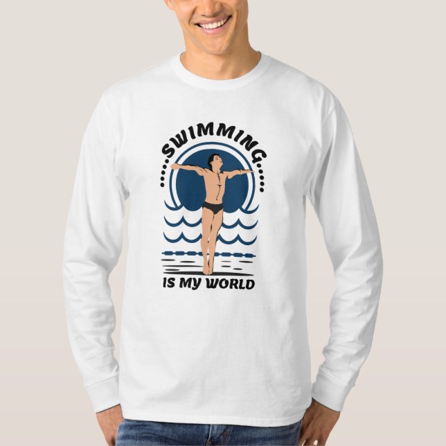 Schwimmen ist meine Welt - Baden in Speedo T-Shirt (Vorderseite)