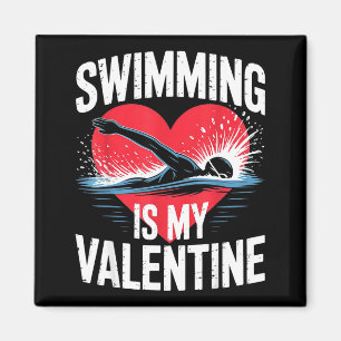 Schwimmen ist Valentins-Schwimmer lustiger Sport Magnet