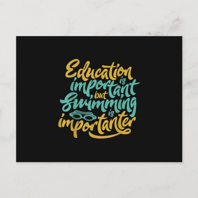 Schwimmen ist wichtig für die sonnigen Schwimmer,  Ankündigungspostkarte (Vorderseite)