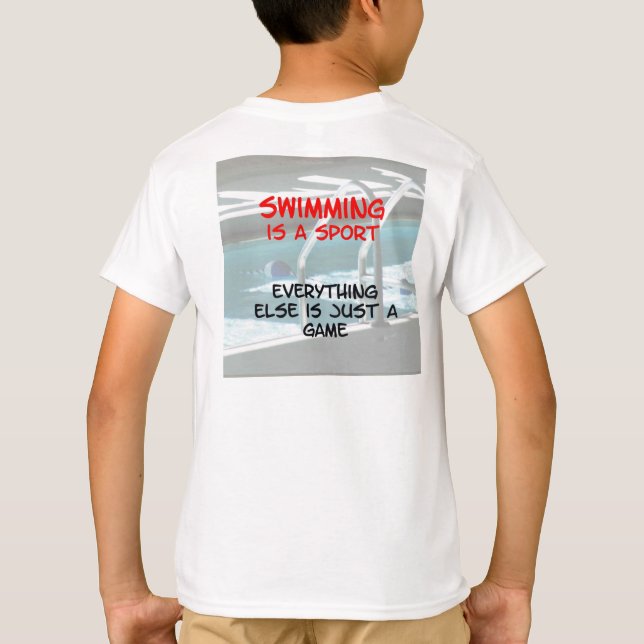 Schwimmen - kein Spiel Kinder T - Shirt (Rückseite)