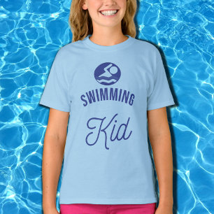 Schwimmen Kid fett Typografie T - Shirt
