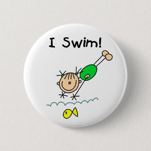 Schwimmen-Knopf des Mädchen-I Button