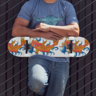Schwimmen Koi Fish Illustration Skateboard