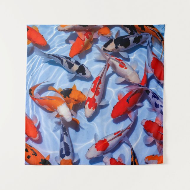 Schwimmen Koi Wall Art Tapestes Wandteppich (Vorderseite)