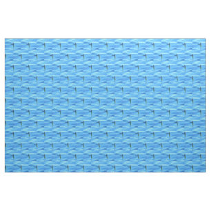 Schwimmen-Kormoran auf blauem Muster Stoff