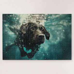 Schwimmen Labrador Puppy Underwater Design Puzzle