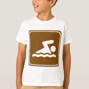 Schwimmen-Landstraßen-Zeichen T-Shirt