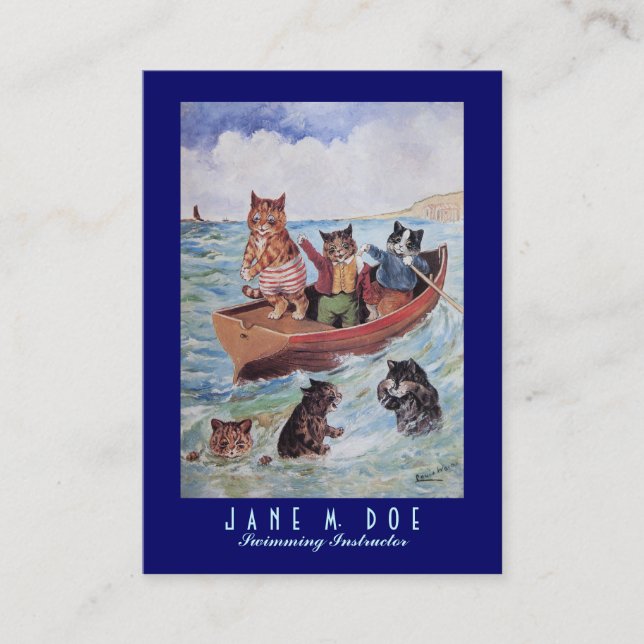 Schwimmen-Lehrer-/Kanu-Mieten - doppelseitig Visitenkarte (Vorderseite)