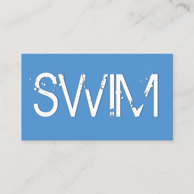 SCHWIMMEN-LEHRER Schmutz-Art V64J BLAU Visitenkarte (Vorderseite)