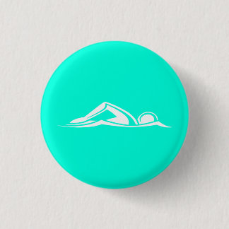 Schwimmen-Logo-Knopf-Türkis Button