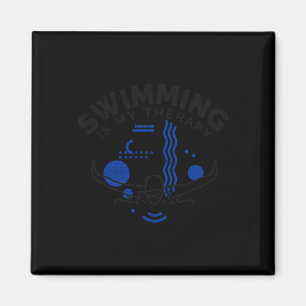 Schwimmen lustiger Spruch Schwimmen ist Therapie Magnet