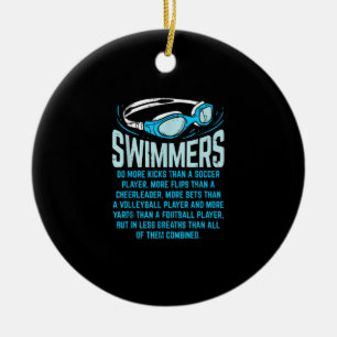 Schwimmen macht mehr Kicks ich lustige Geschenke s Keramik Ornament