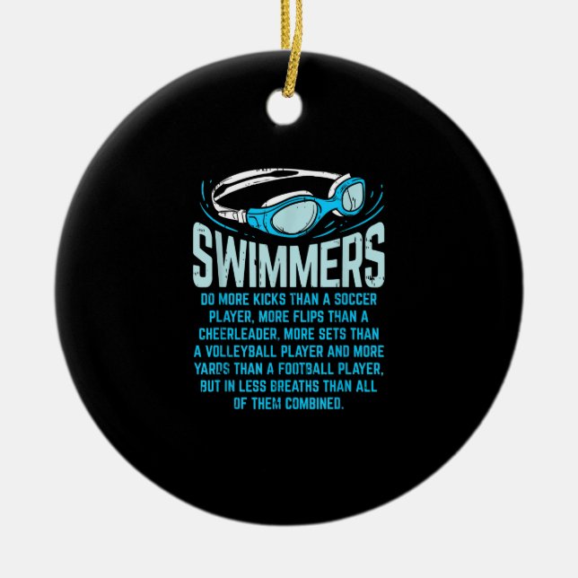 Schwimmen macht mehr Kicks ich lustige Geschenke s Keramik Ornament (Vorne)
