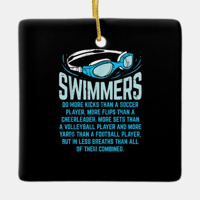 Schwimmen macht mehr Kicks ich lustige Geschenke s Keramikornament (Vorderseite)