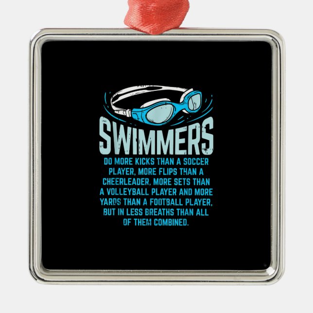 Schwimmen macht mehr Kicks ich lustige Geschenke s Ornament Aus Metall (Vorne)
