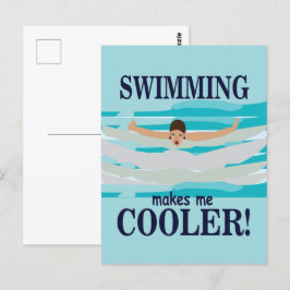 Schwimmen macht mich Cooler schwimmen Postkarte